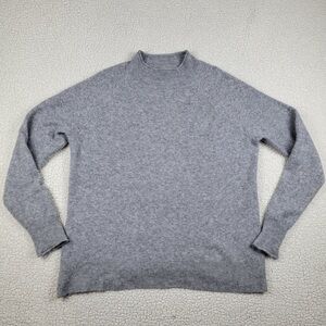 J Crew Sweater Womens Size L Gray Merino Wool Alpaca Blend Minimalist Soft
